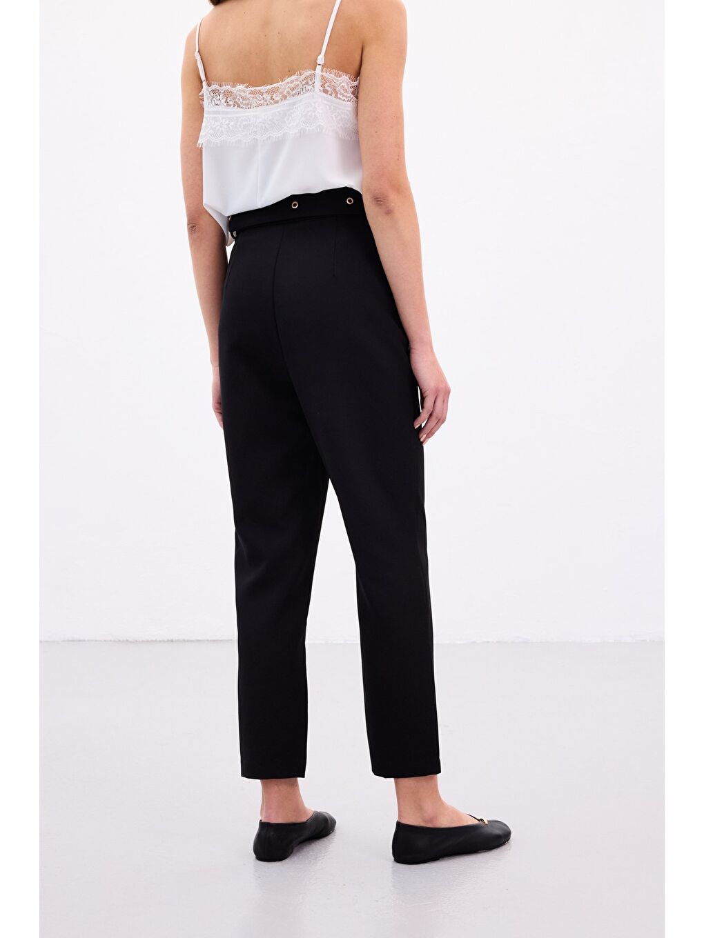 Kemerli Pantolon - Siyah-6