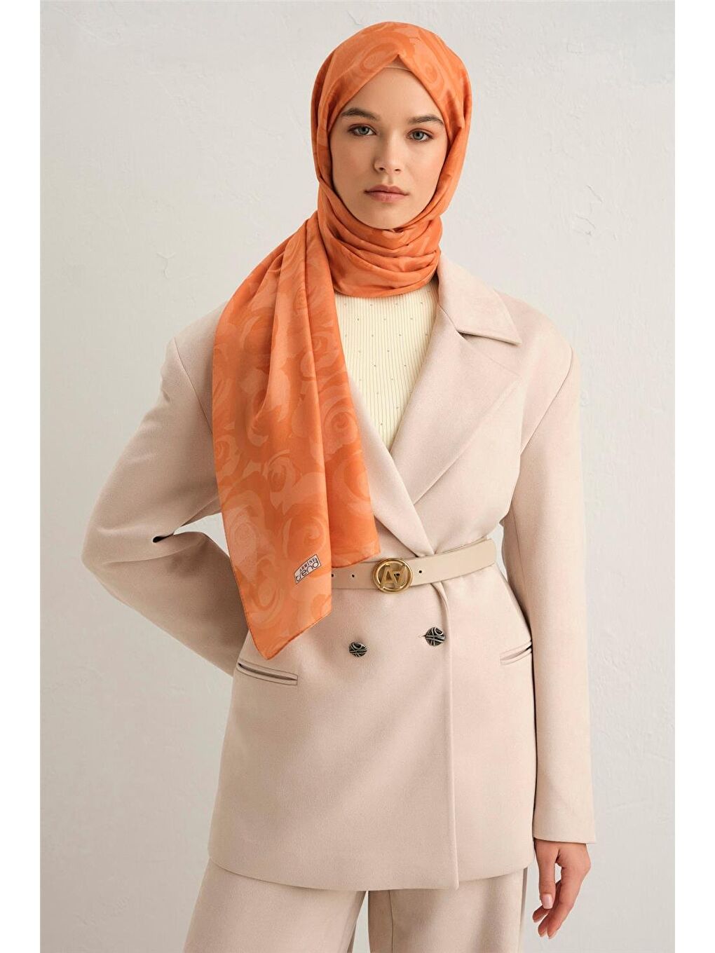 ARMİNE Turuncu Trend Şal 2857 09