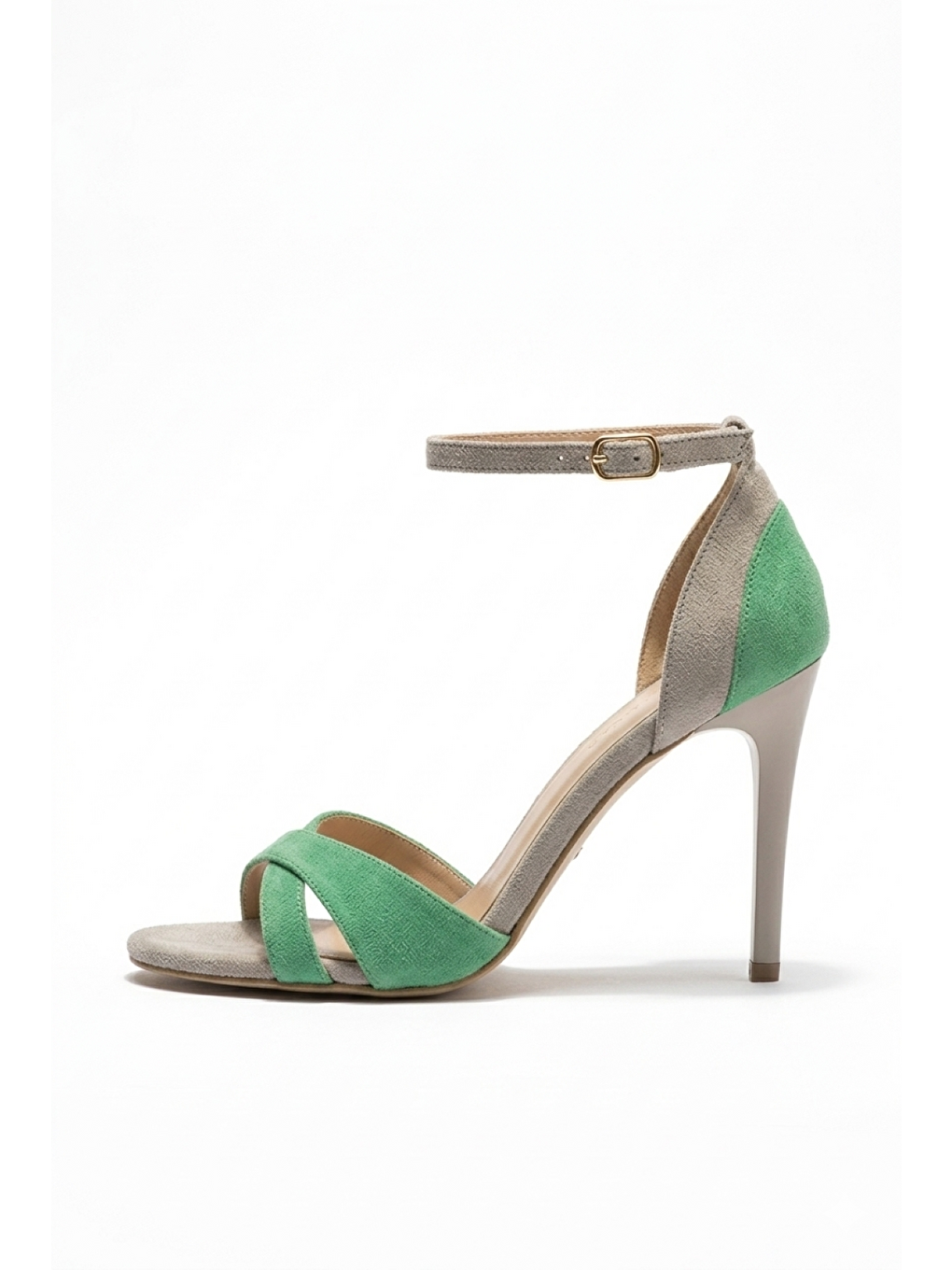 Yeşil/Ten Kadın Topuklu Ayakkabı B922113802-3