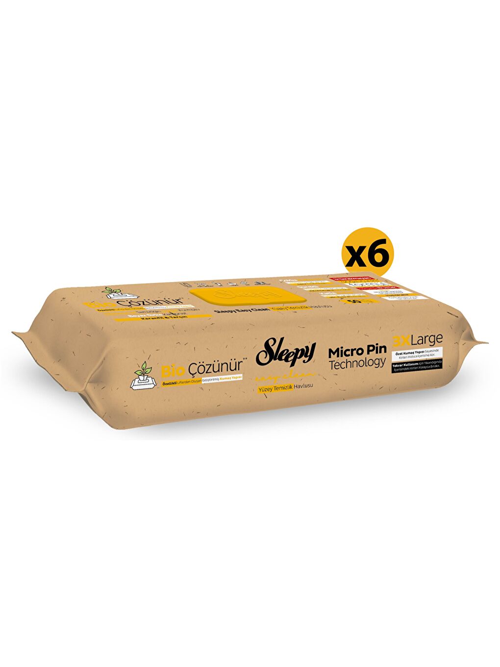 Bio Çözünür Yüzey Temizlik Havlusu&Mendili Karanfil&Tarçın 6x50 (300 Yaprak)-1