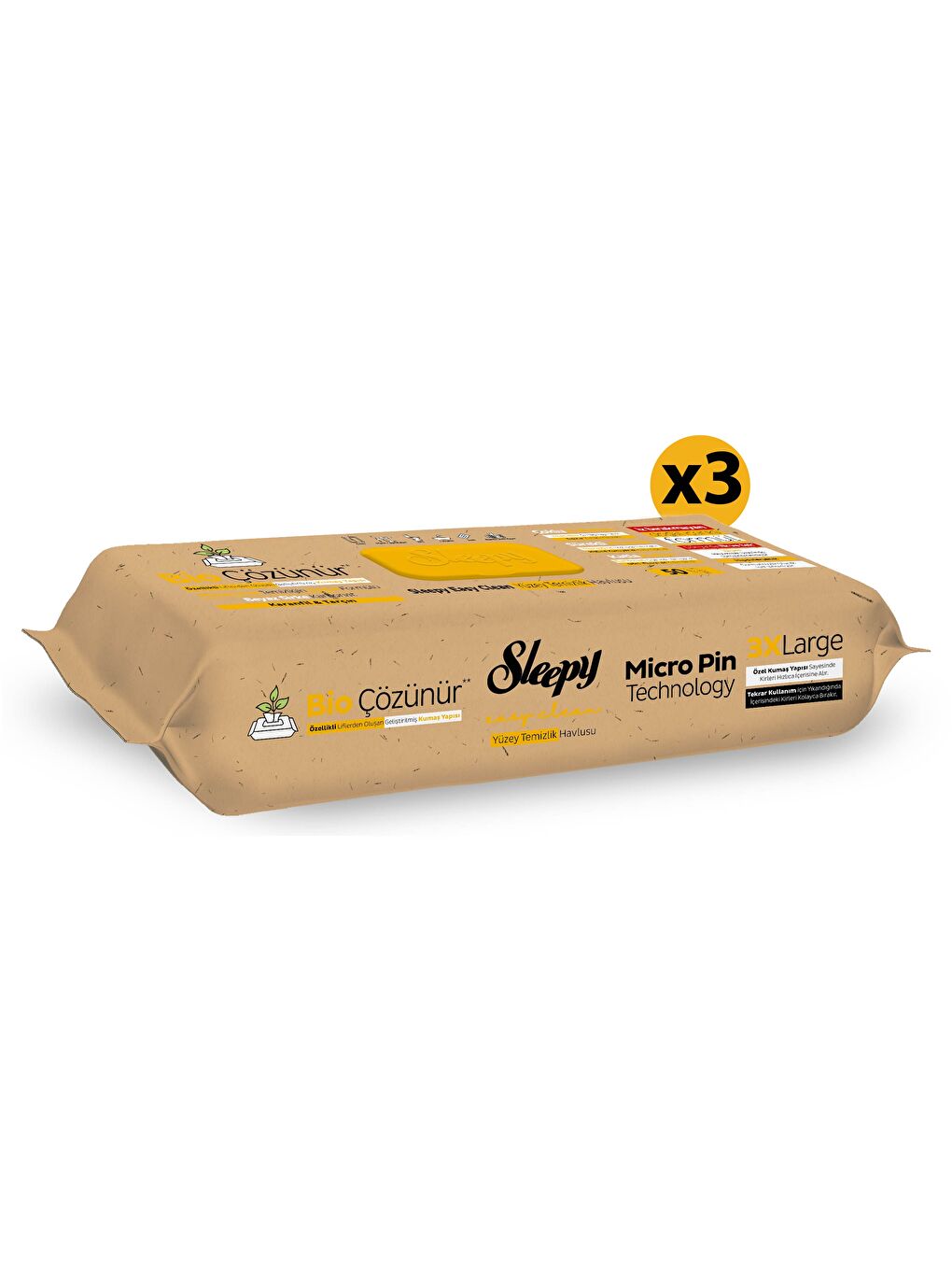 Bio Çözünür Yüzey Temizlik Havlusu&Mendili Karanfil&Tarçın 3x50 (150 Yaprak)-1