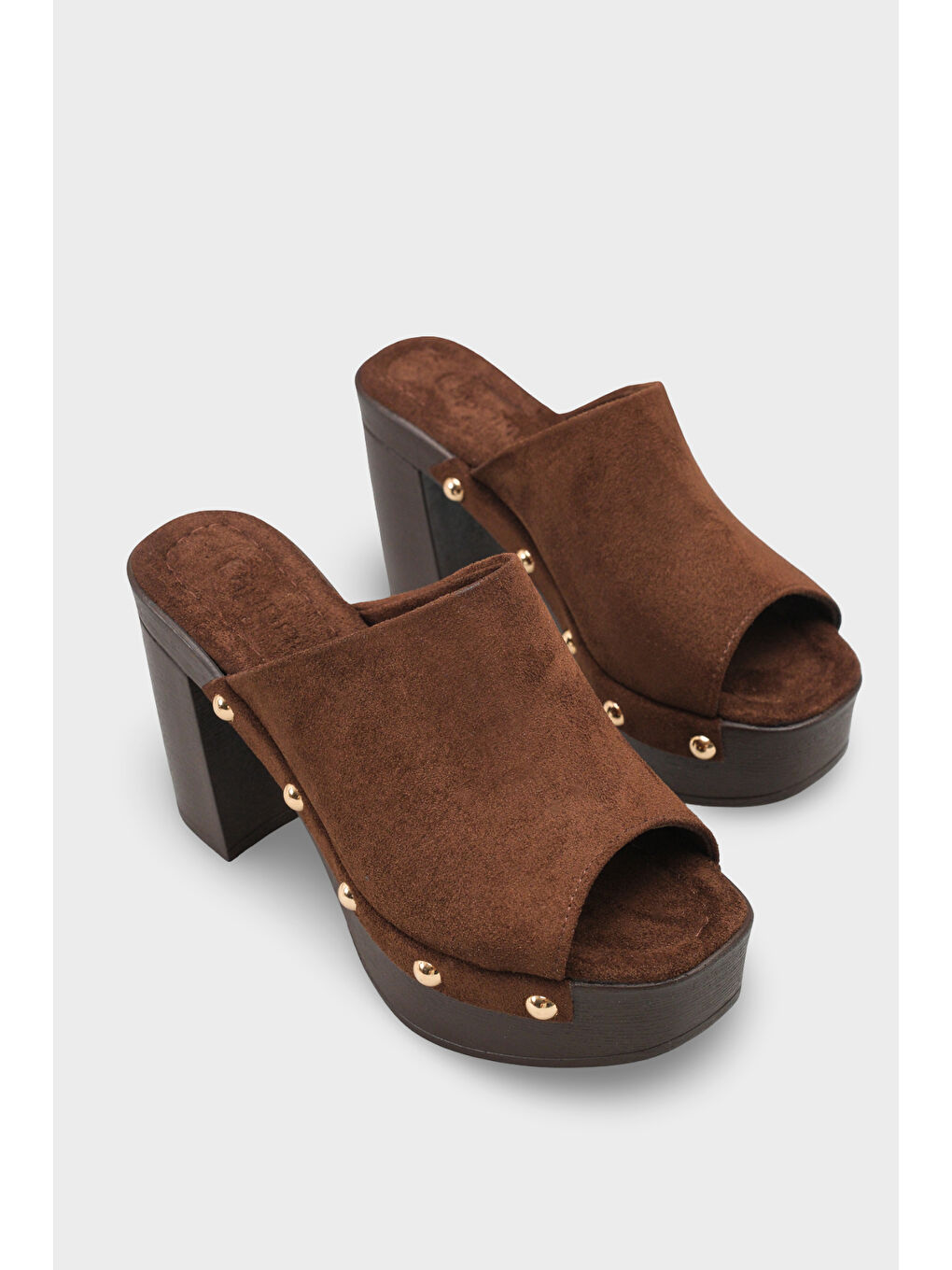 Kahverengi Cornelle Platform Tek Bantlı Kadın Sabo Terlik-1