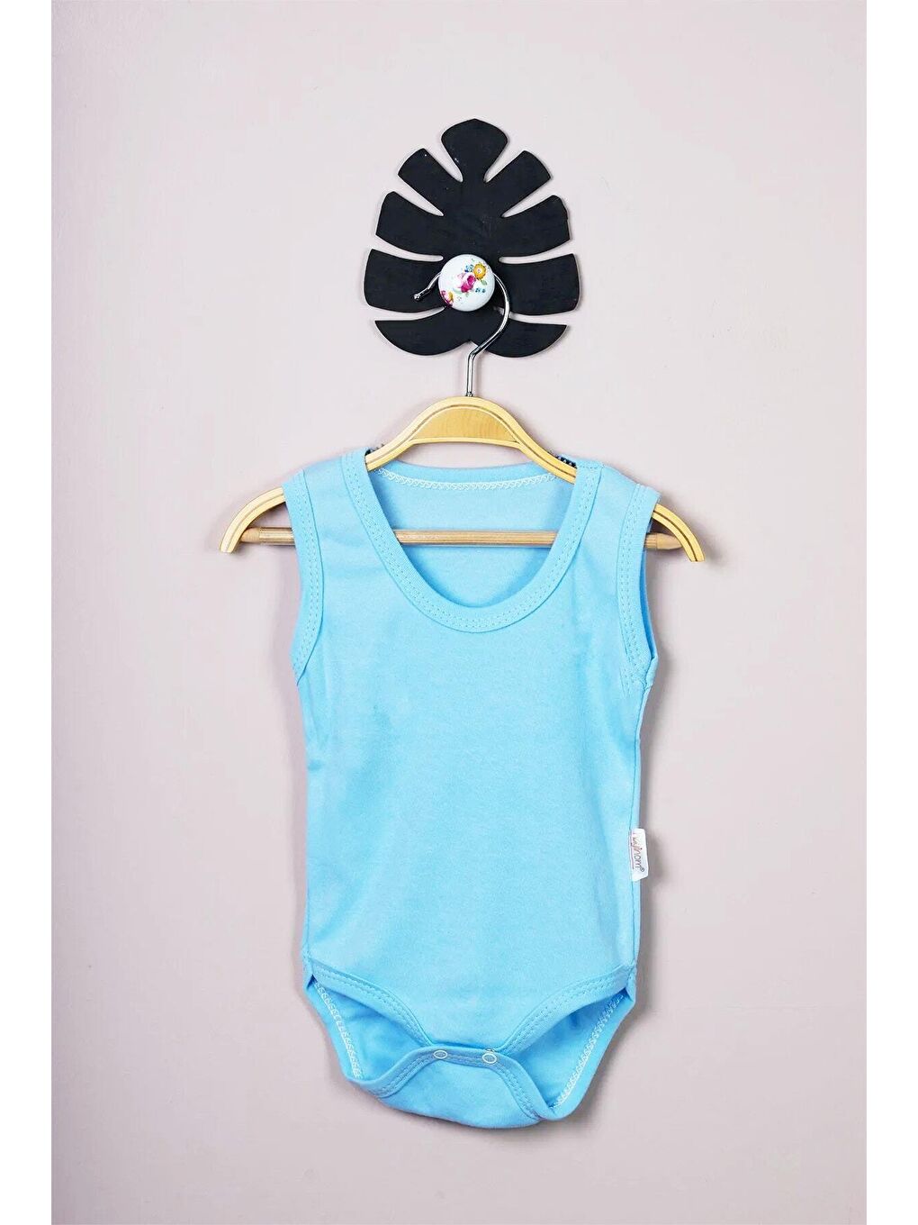 Düz Renkli 5' li Beyaz Mavi Pembe Body Bebek Takım-3