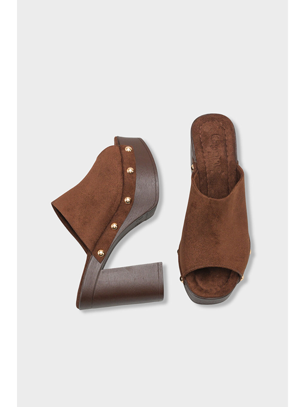 Kahverengi Cornelle Platform Tek Bantlı Kadın Sabo Terlik-4