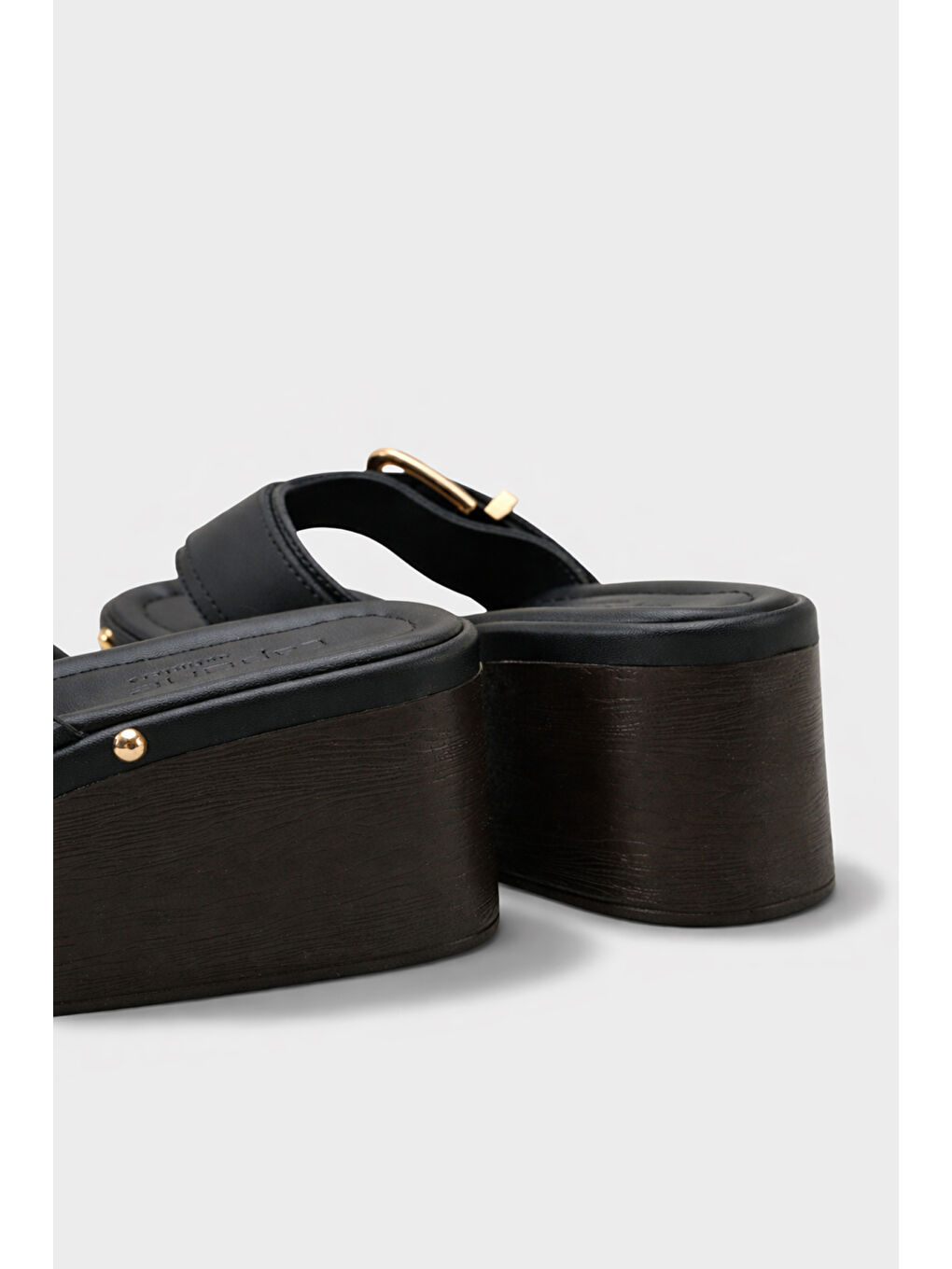 Siyah Kristi Dolgu Topuk Parmak Arası Kadın Terlik-3