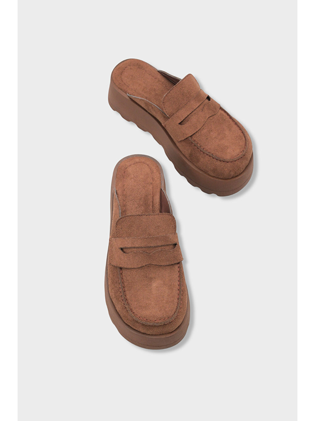 Kahverengi Karrie Süet Görünümlü Kadın Sabo-5