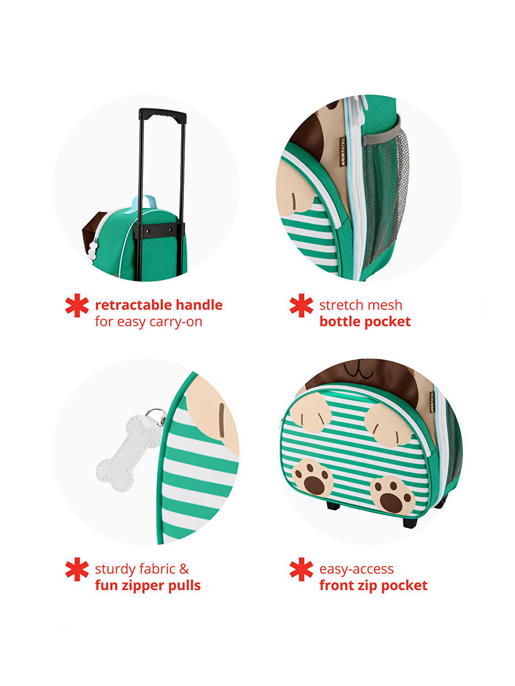 Karışık Zoo Tekerlekli Çanta Pug-2