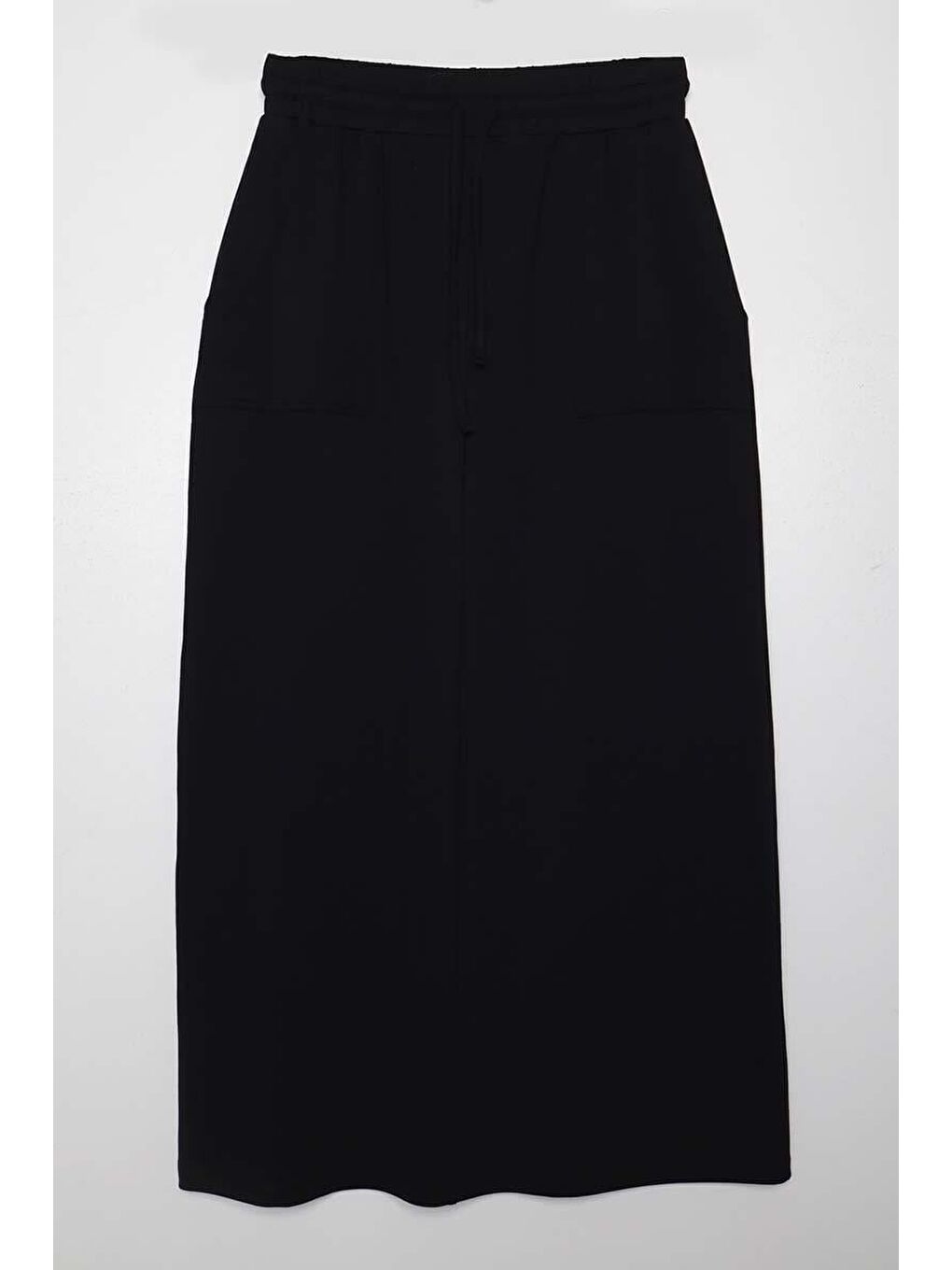 Siyah Pamuklu İki Cepli Etek-5