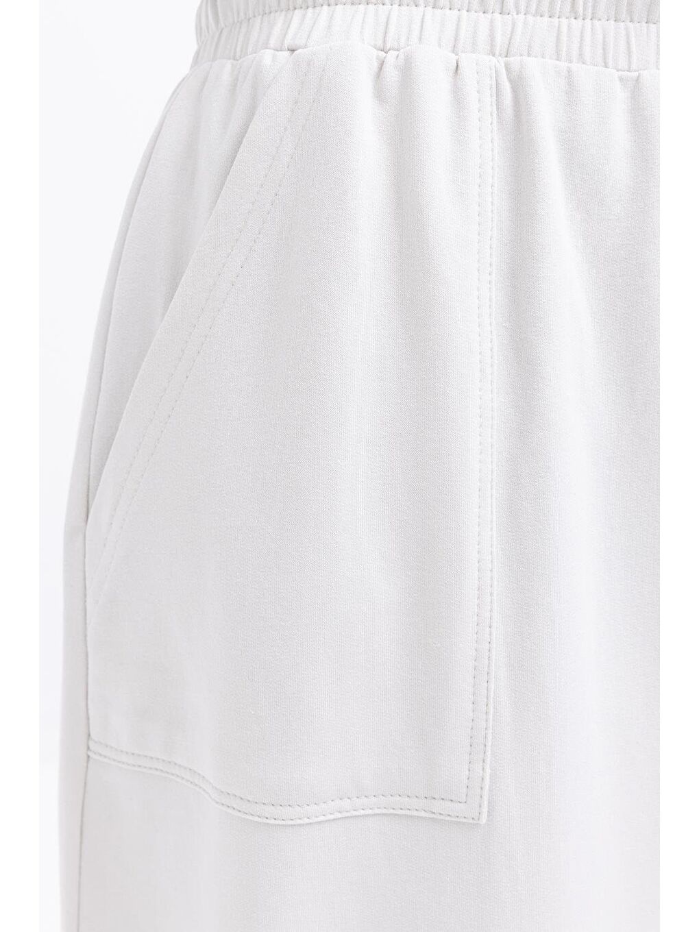 Bej Taş-Pamuklu İki Cepli Etek-6