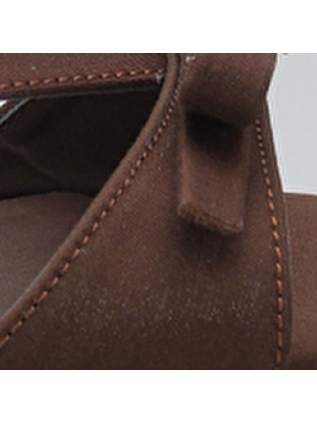 Kahverengi Vivia Sivri Burunlu Taşlı Tokalı Saten Orta Topuklu Kadın Terlik-6