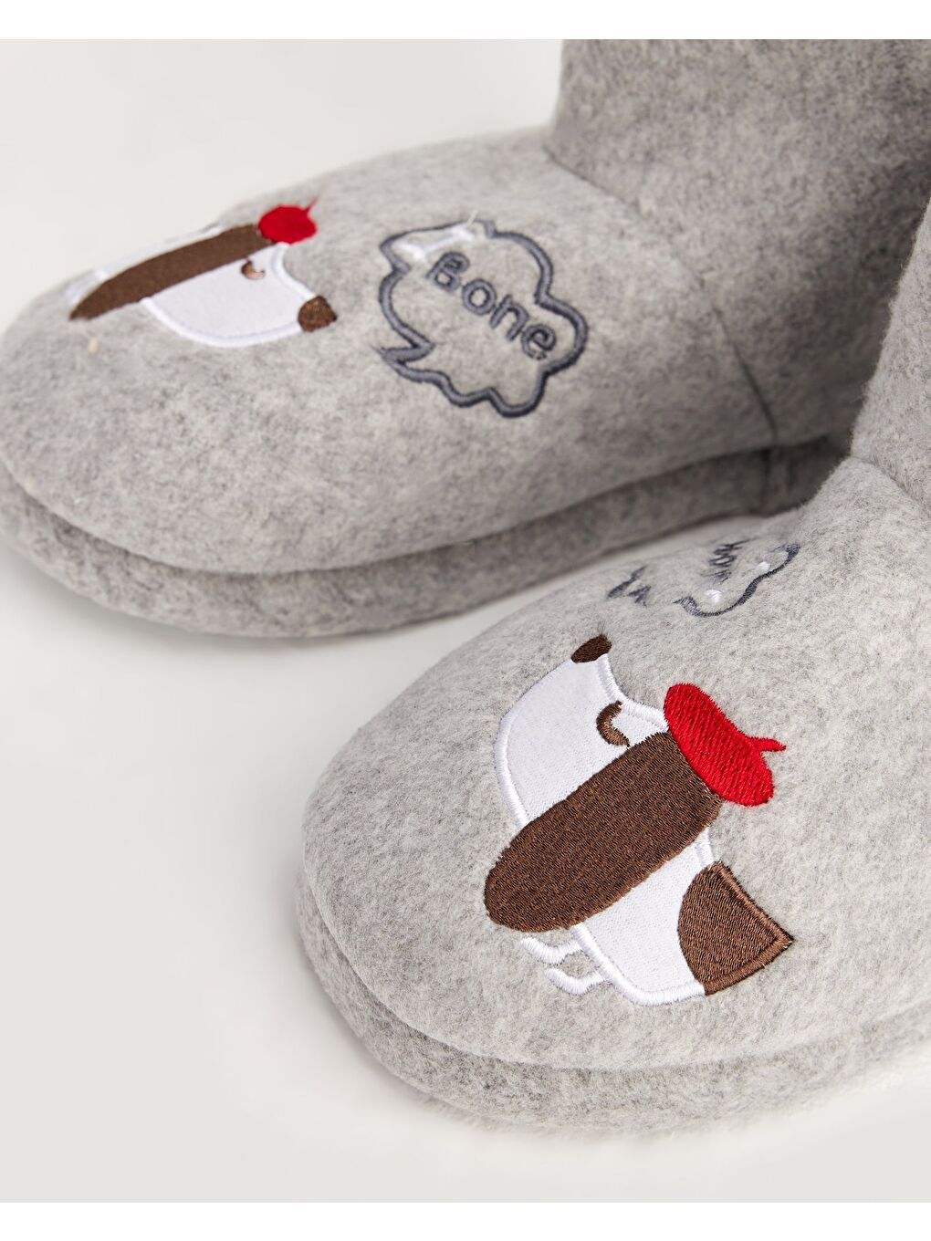 Gri Kadın Köpek Figürlü Panduf - DEGG-3