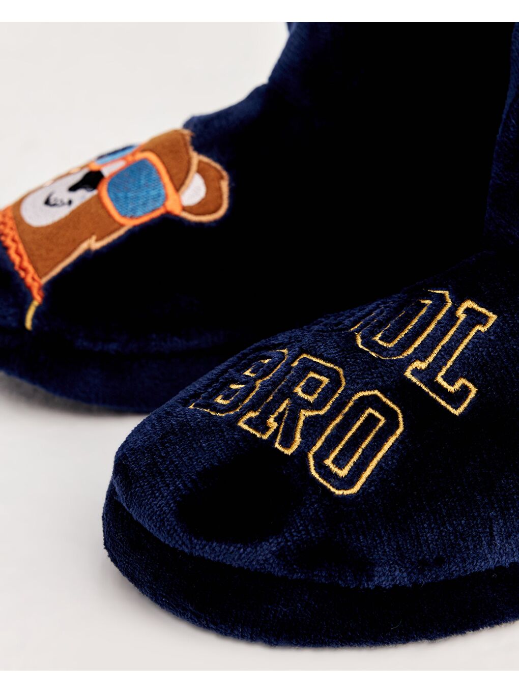 Lacivert Erkek Nakışlı Panduf - COOL BRO-1