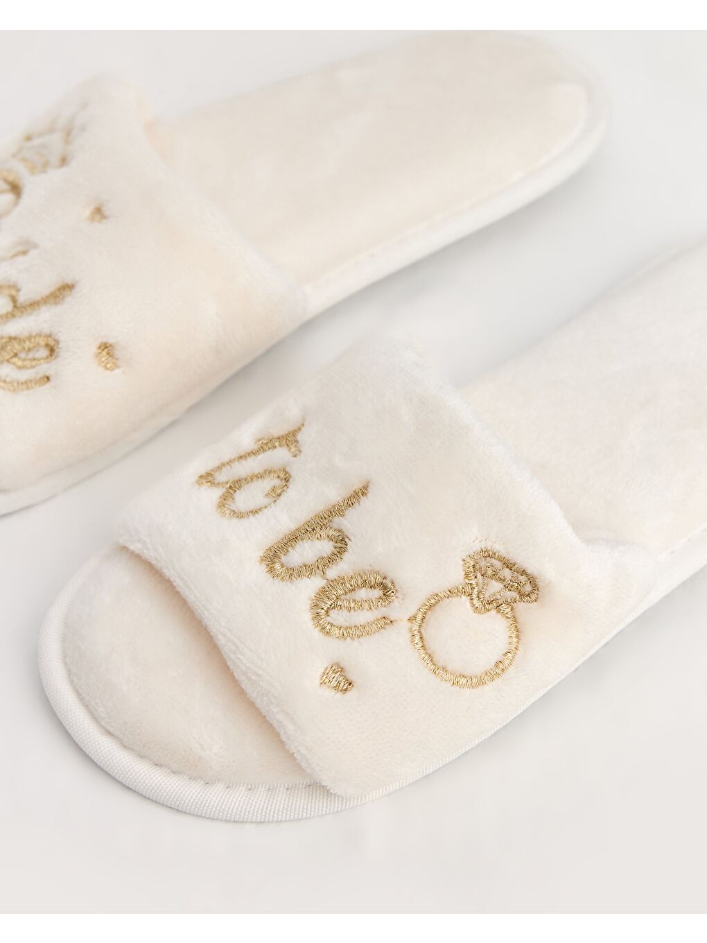 Beyaz Kadın Gelin Terliği - BRIDE TO BE-1