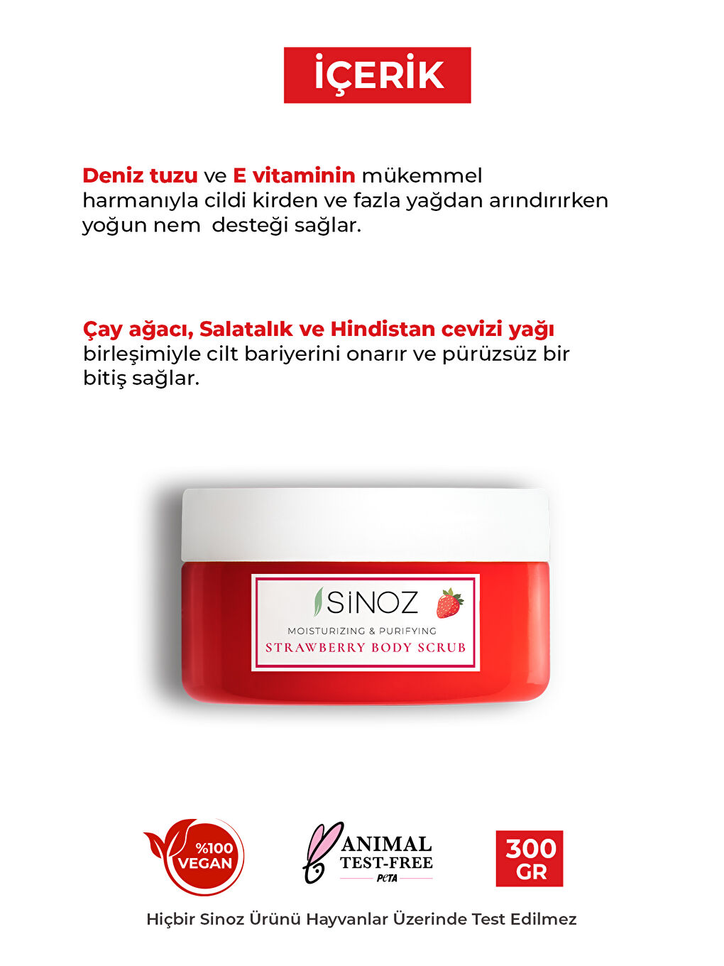 Body Scrub Besleyici Arındırıcı Nemlendirici Çilekli Vücut Peelingi 300 gr-2