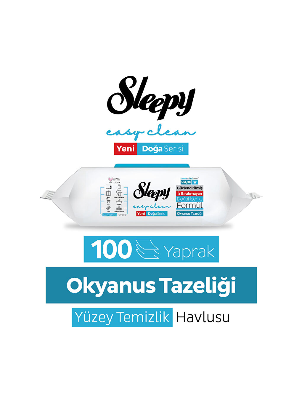 Ocean Yüzey Temizlik Havlusu Mendili Okyanus Tazeliği 100 Yaprak