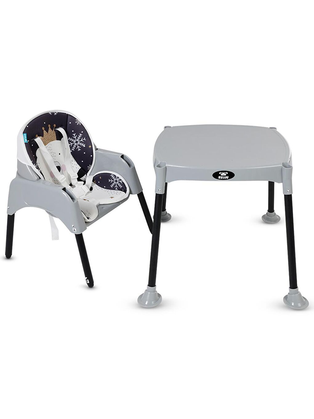 Platin 3 in 1 Mama Sandalyesi - Krem Gri-3