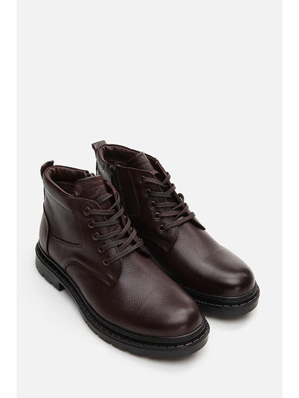 Kahverengi Hakiki Deri Kahve Erkek Günlük Bot-1