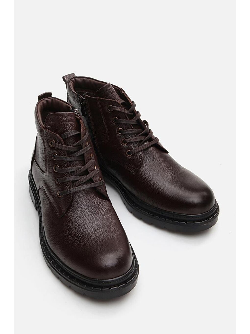 Kahverengi Hakiki Deri Kahve Erkek Günlük Bot-2