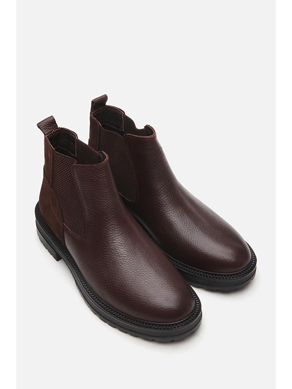 Kahverengi Hakiki Deri Kahve Erkek Günlük Bot-1