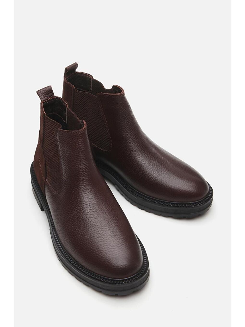 Kahverengi Hakiki Deri Kahve Erkek Günlük Bot-2