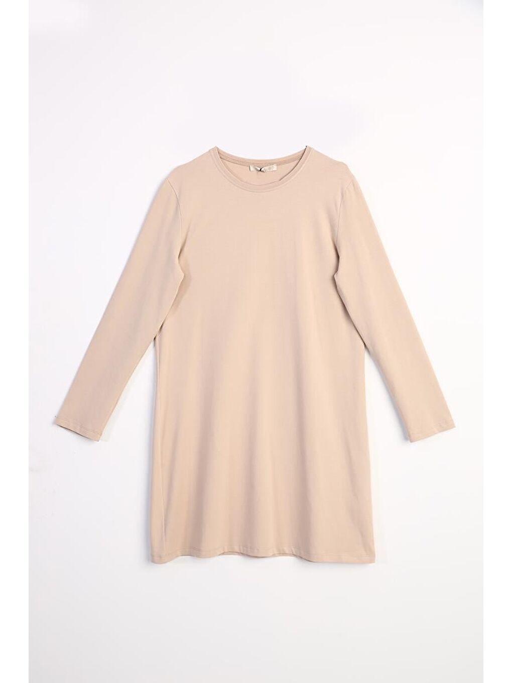 Bej Büyük Beden Süprem Basic Sweat Tunik-4
