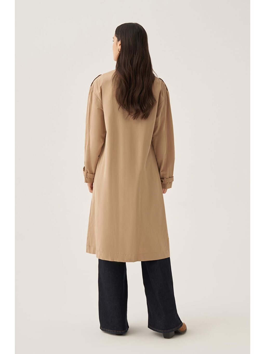 Bej-Cepli Rüzgarlıklı Trençkot-3