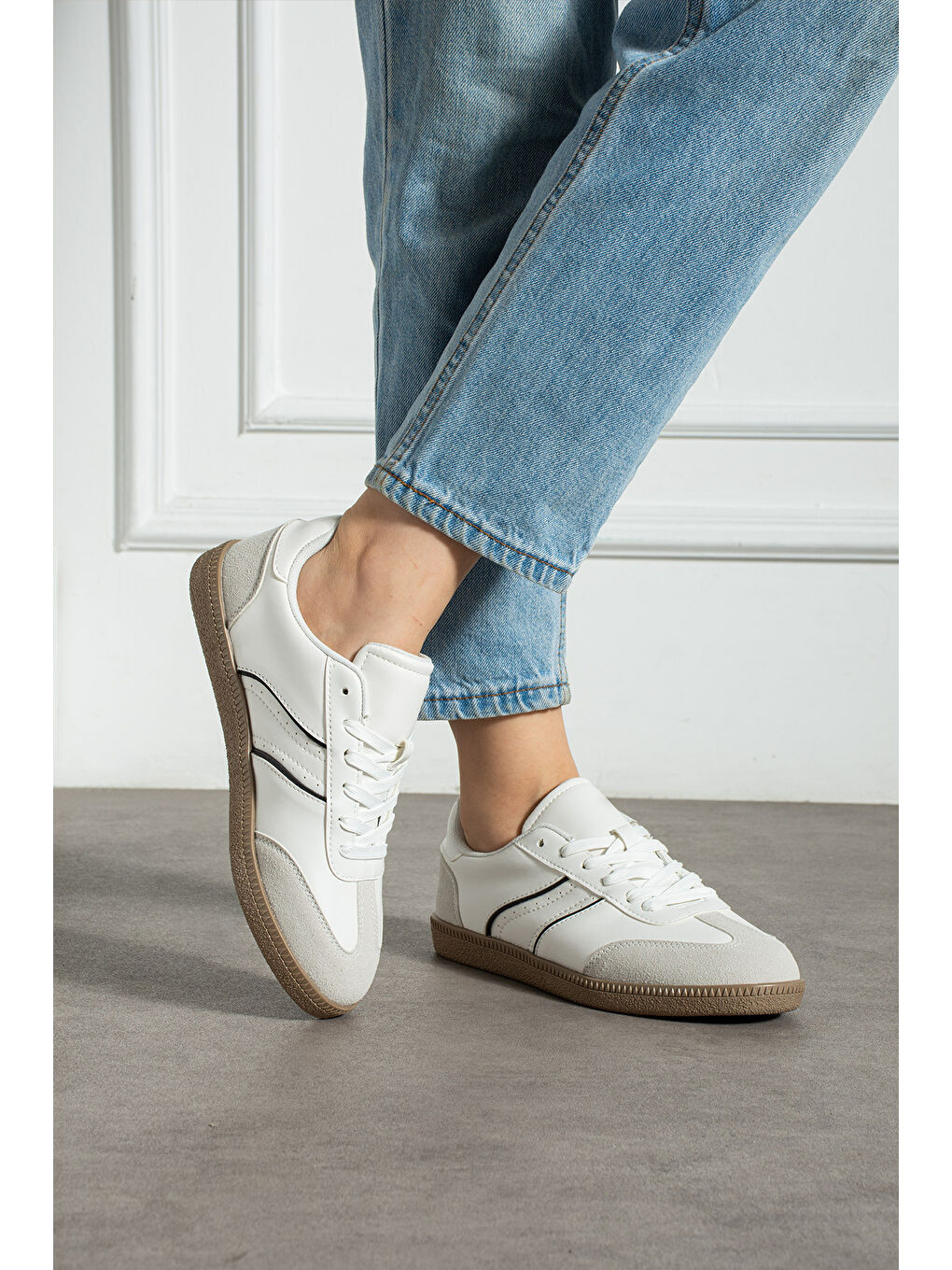 Beyaz Kadın Günlük Spor Ayakkabı-1