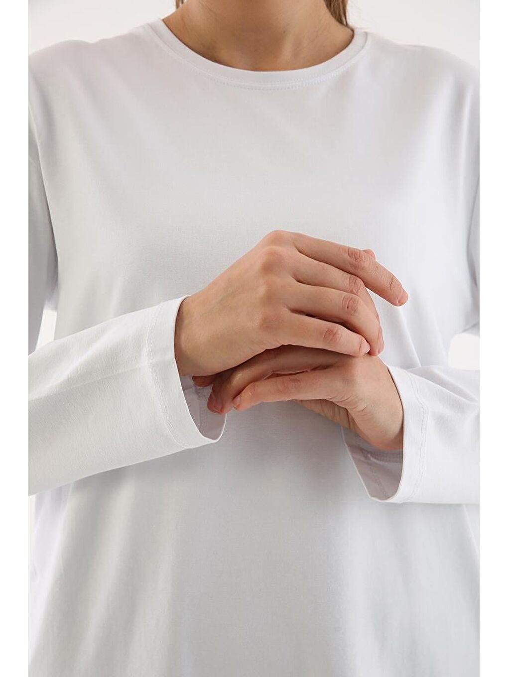 Beyaz-Büyük Beden Süprem Sweat Tunik-2