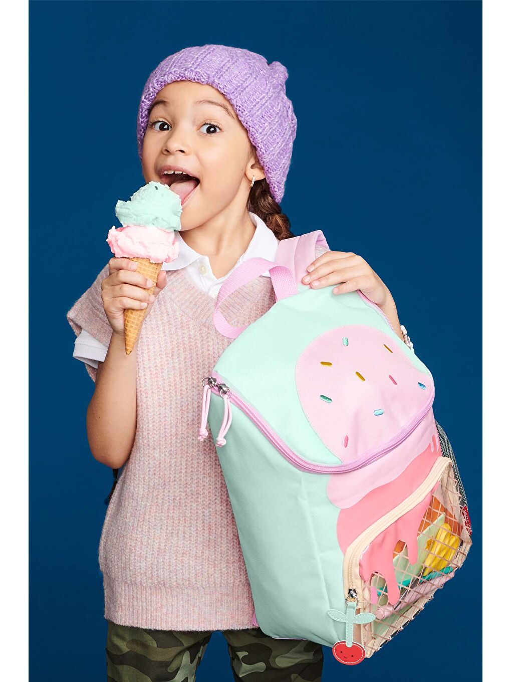 Karışık Çocuk Büyük Boy Sırt Çantası Dondurma-3