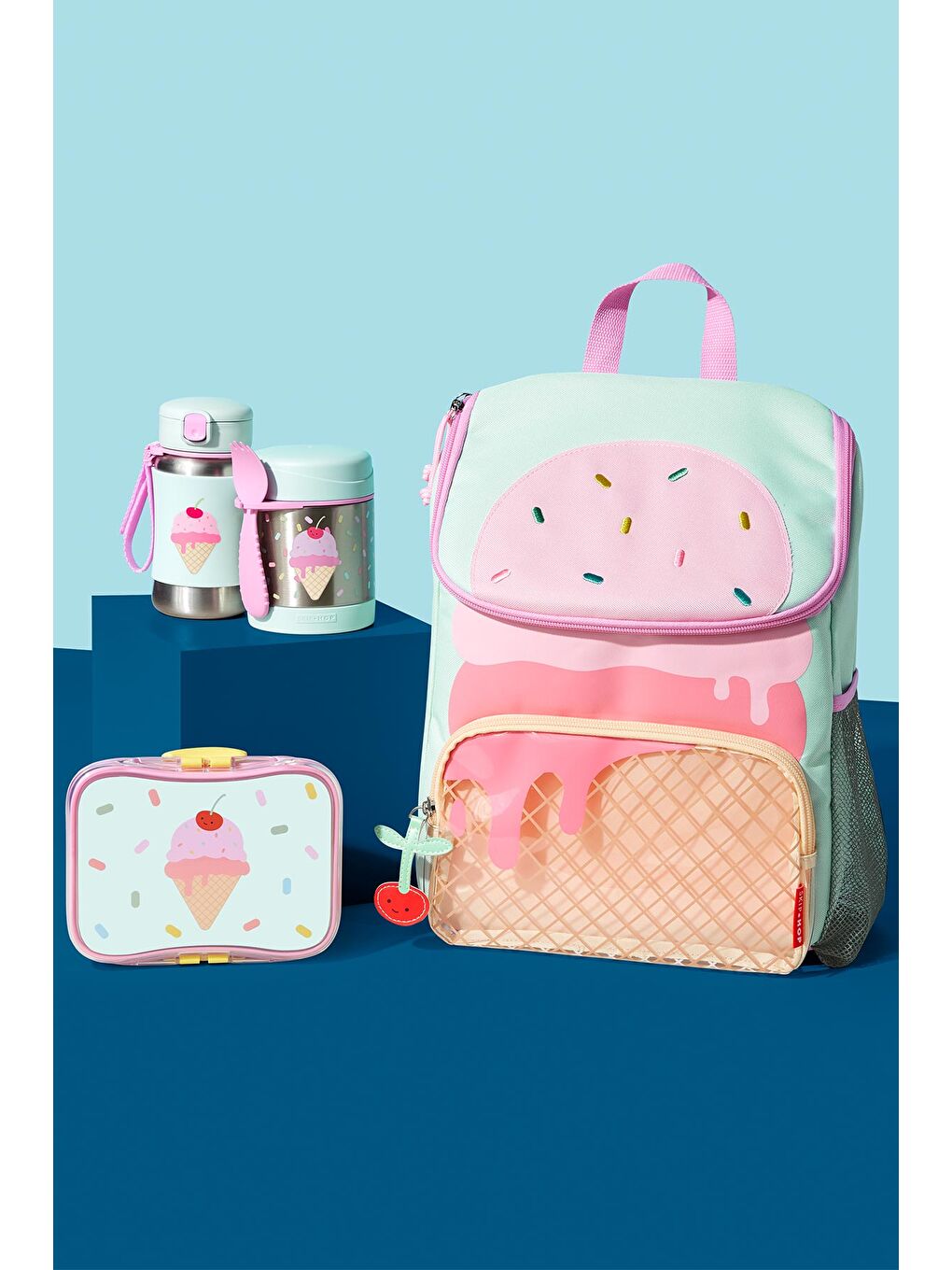 Karışık Çocuk Büyük Boy Sırt Çantası Dondurma-4