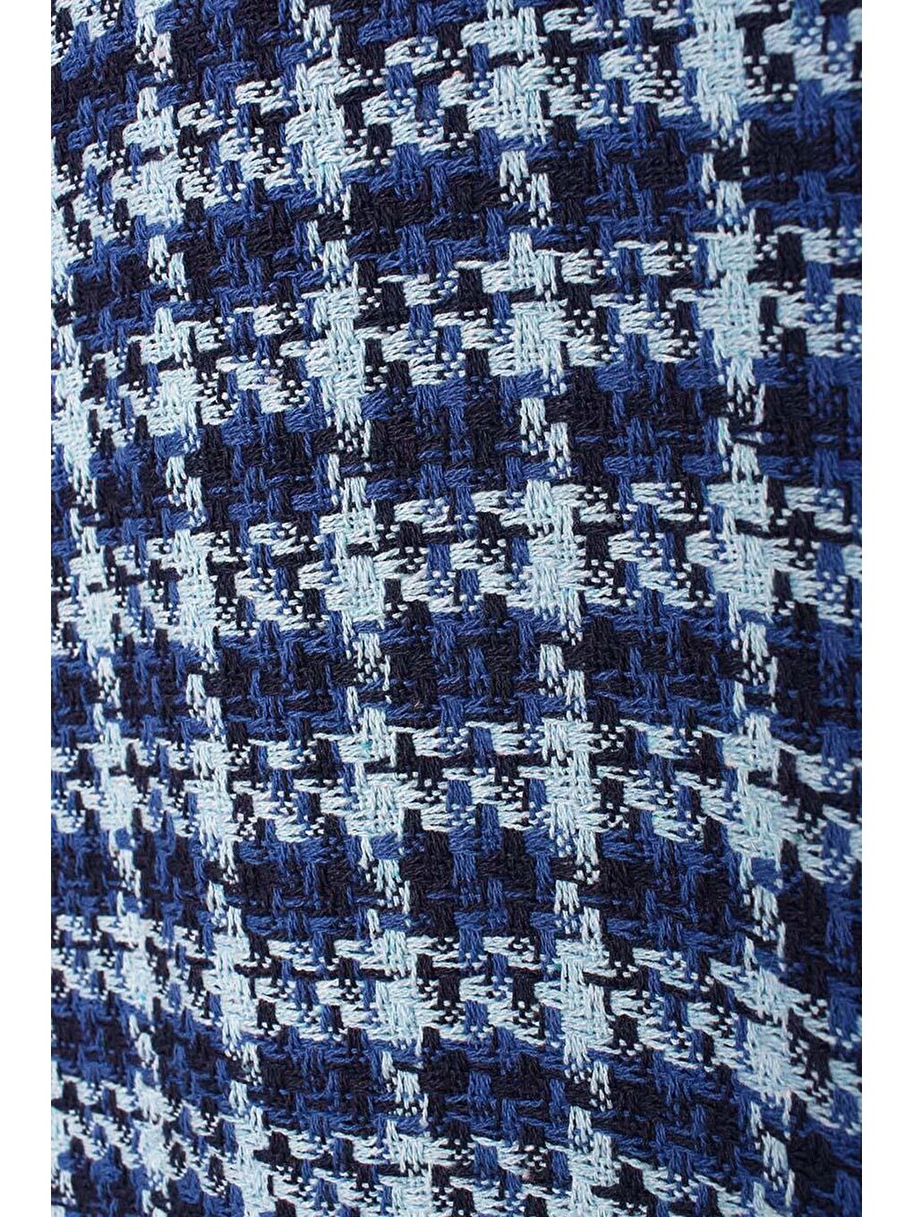 İndigo Kadife Düğmeli Gömlek Yaka Tüvit Ceket-7