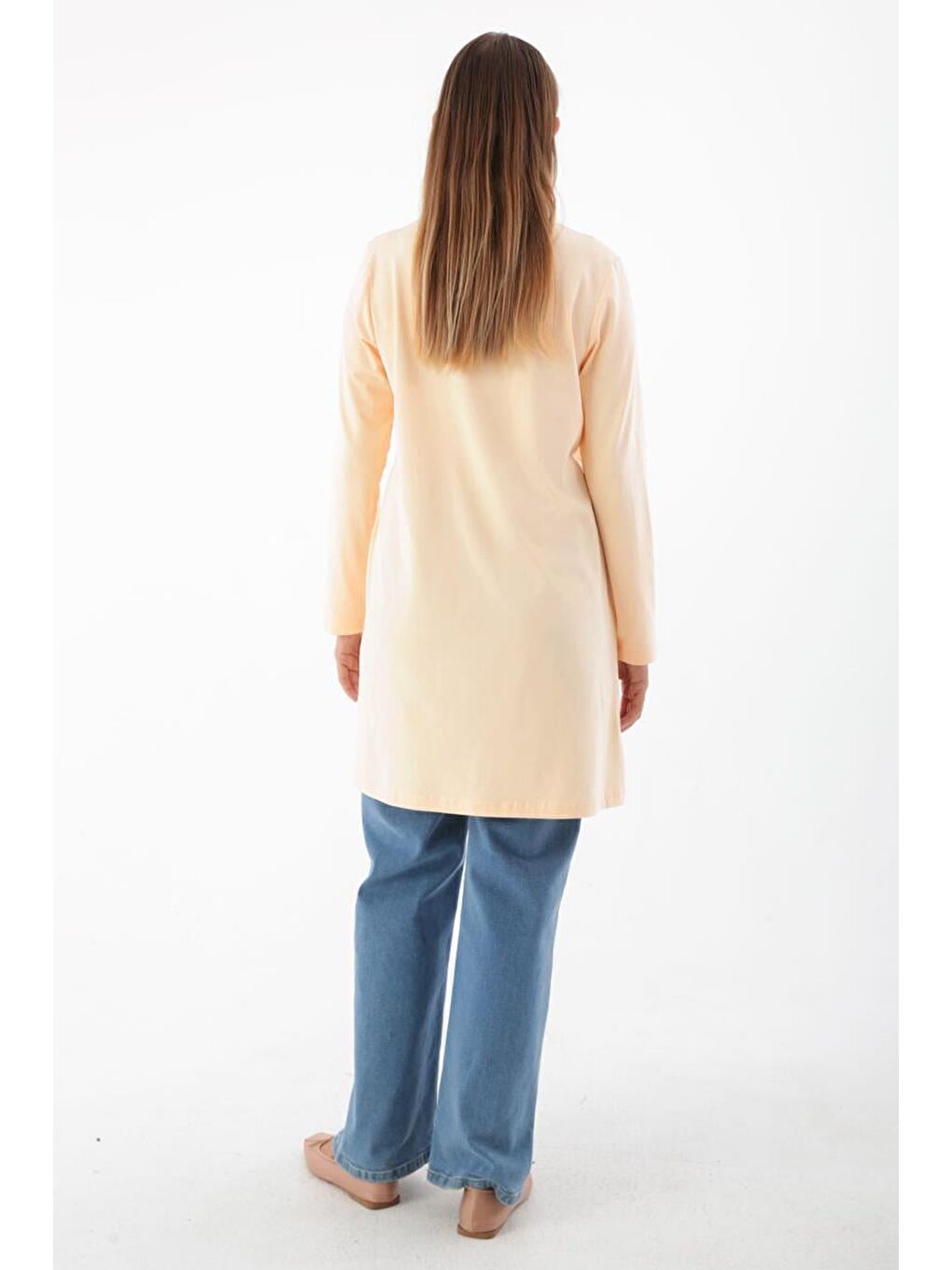 Bej Ten Basic Pamuklu Süprem Sweat Tunik-3