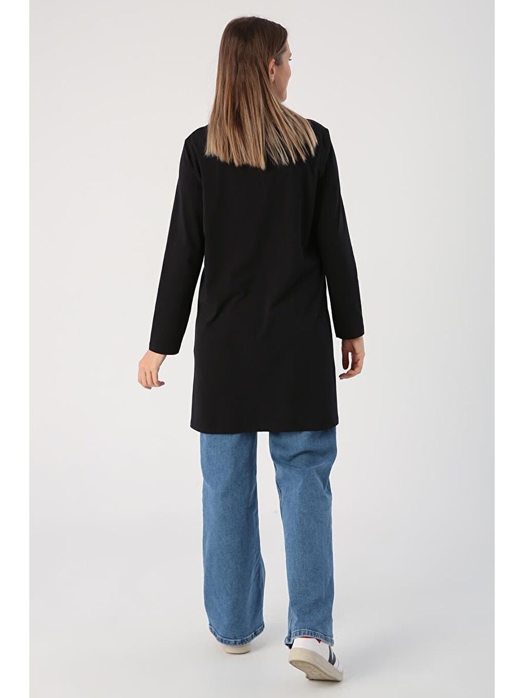 Siyah Basic Pamuklu Süprem Sweat Tunik-3