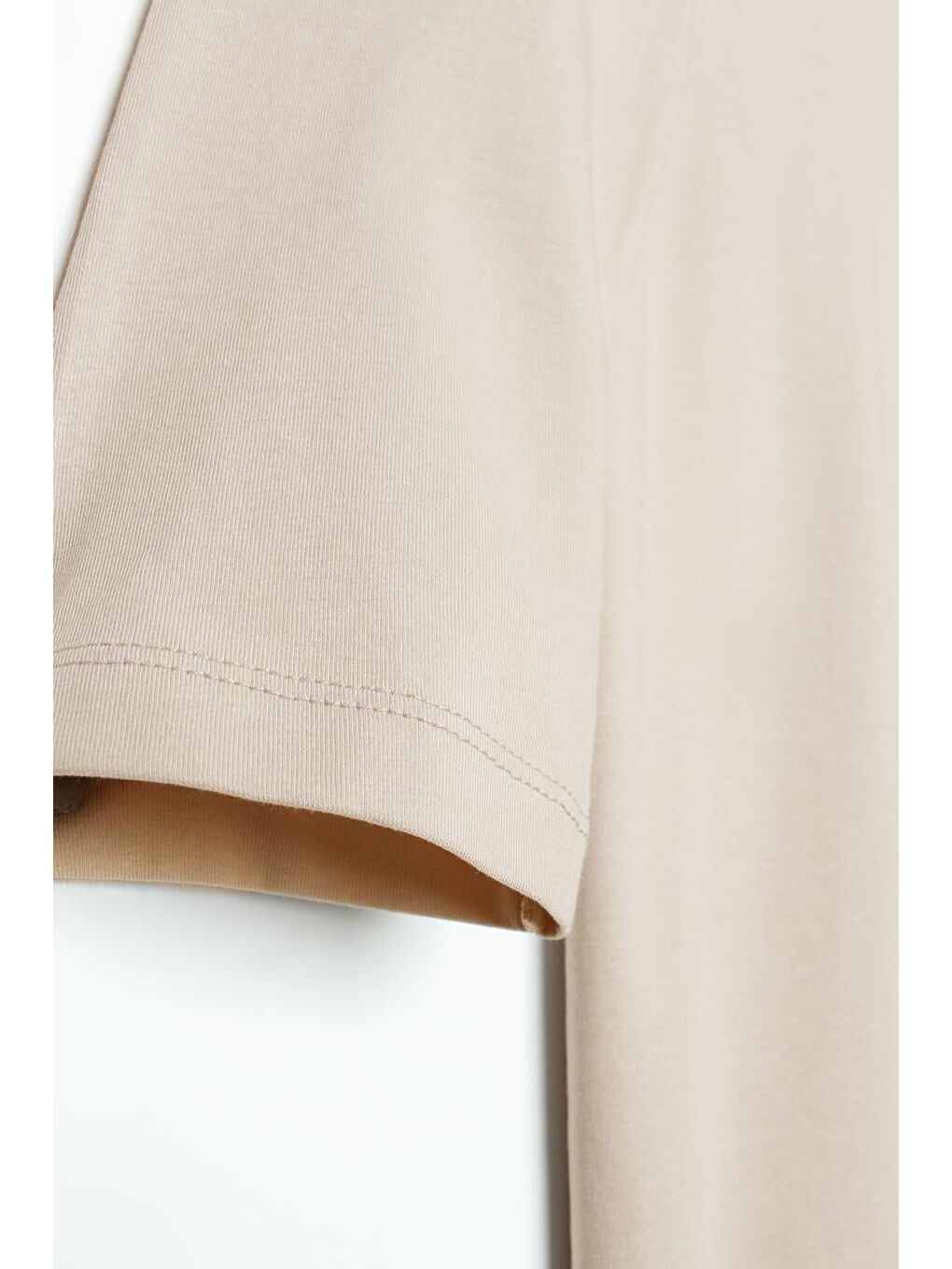 Bej Taş Basic Pamuklu Süprem Sweat Tunik-4