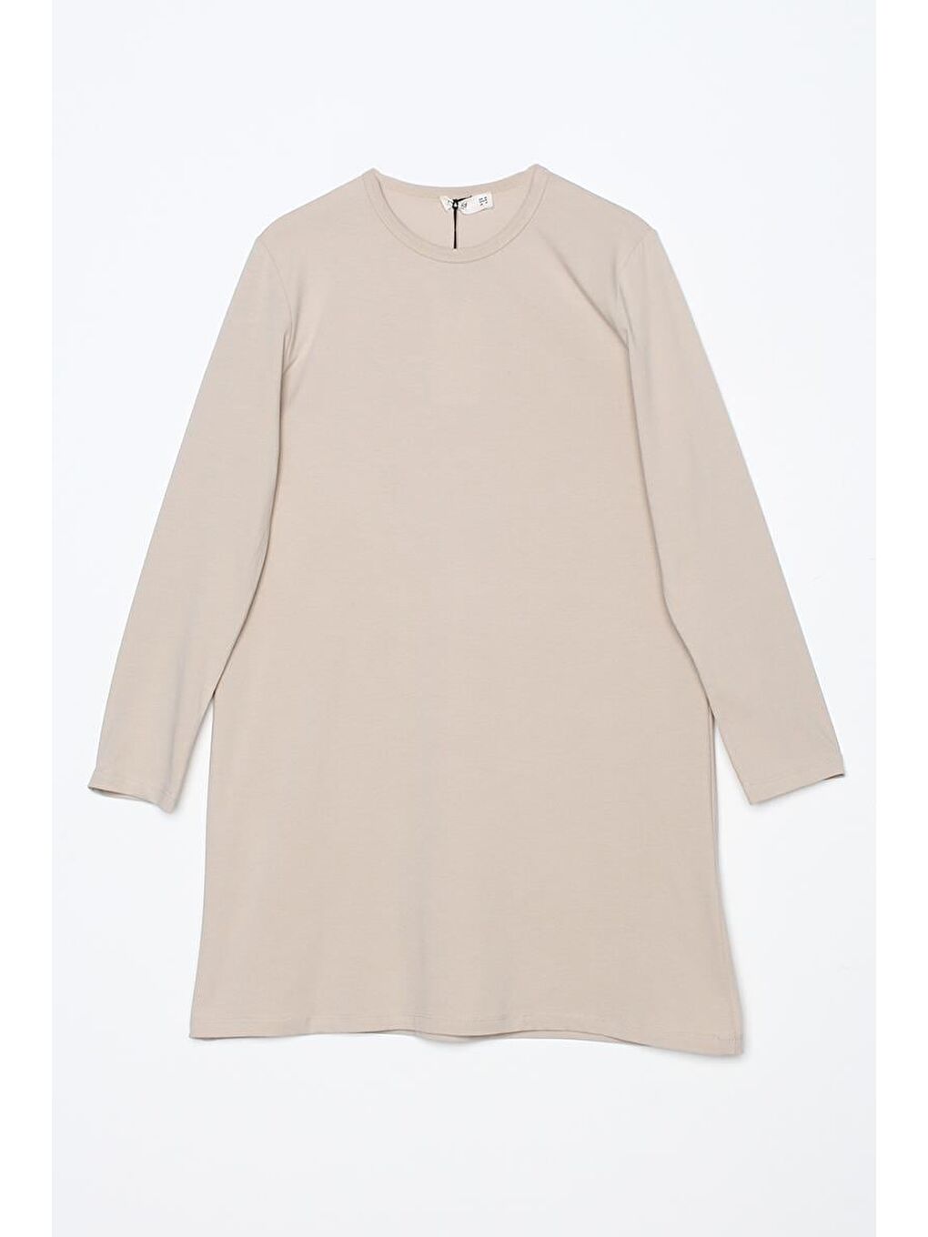 Bej Taş Basic Pamuklu Süprem Sweat Tunik-5