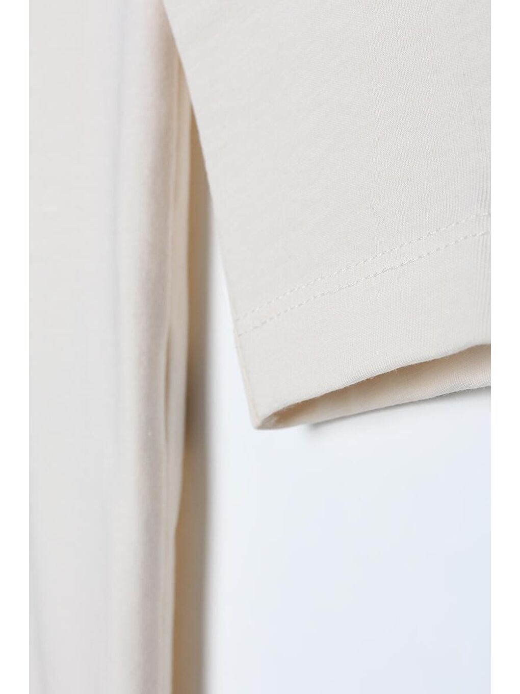 Ekru Basic Pamuklu Süprem Sweat Tunik-4