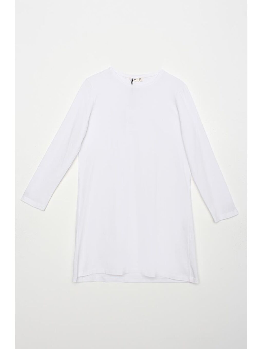 Beyaz Basic Pamuklu Süprem Sweat Tunik-5