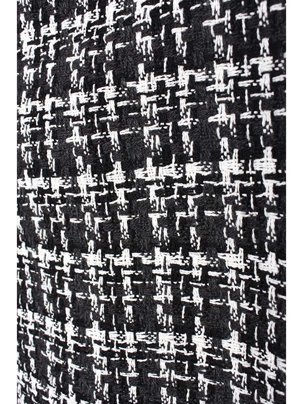 Siyah Kadife Düğmeli Gömlek Yaka Tüvit Ceket-7