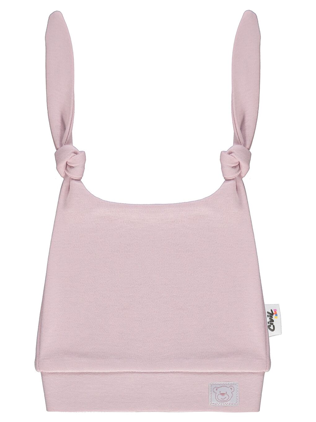 Baby Ayıcık Kafası Çift Bağlamalı Unisex Bere - Pembe