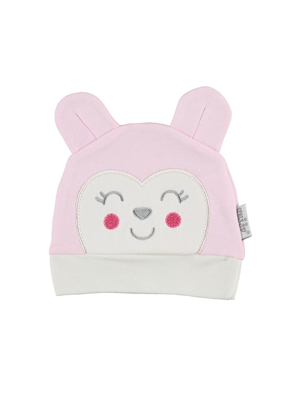 Baby Maymun Kafa Nakış Unisex Kulaklı Bere - Pembe-2