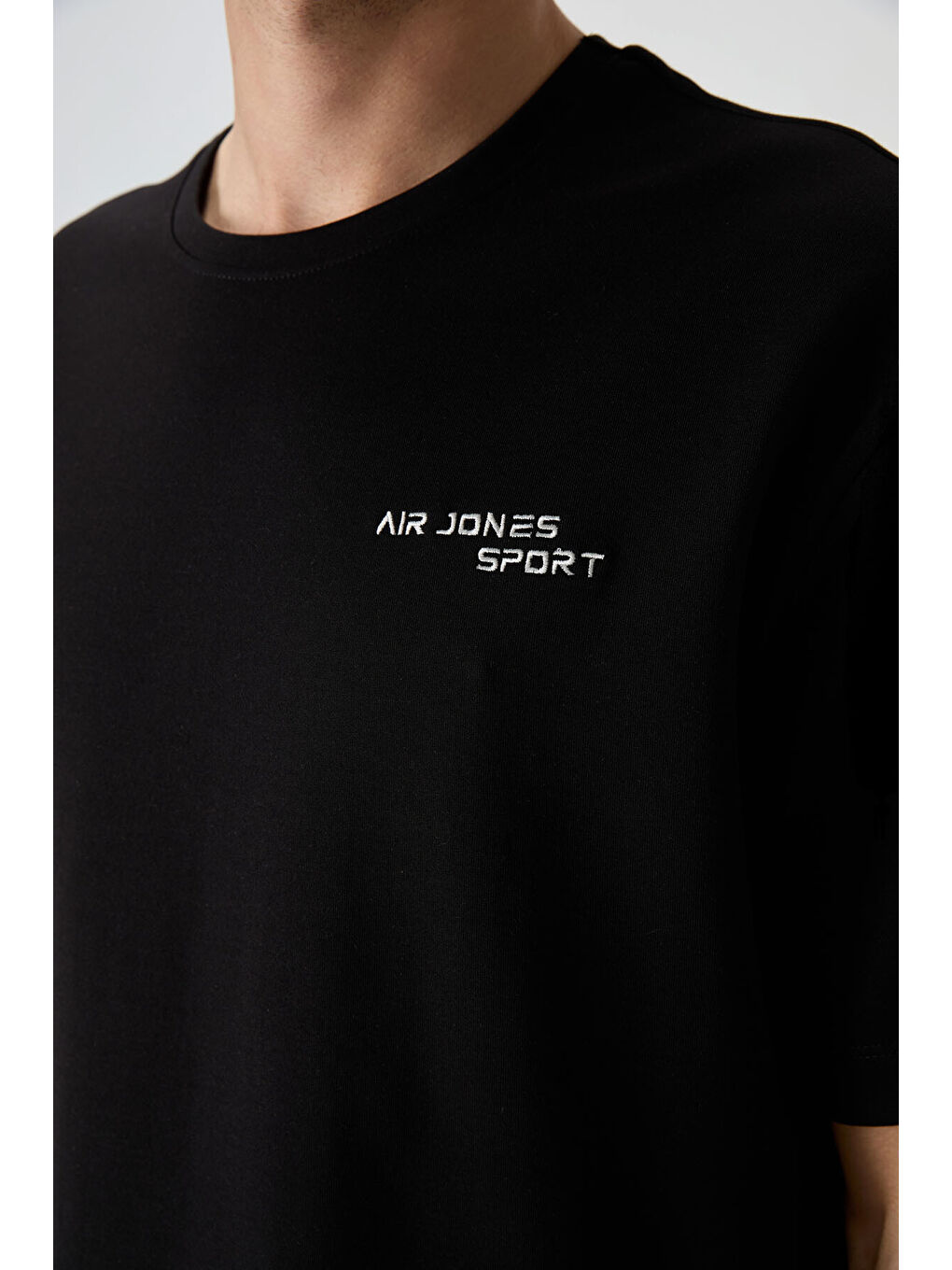 Siyah Pamuklu Kalın Yumuşak Dokulu  Fit Nakışlı Erkek Eşofman Takım - 85252-3