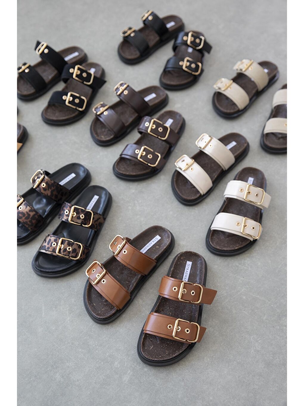 Kahverengi Gita Kadın Toka Detay Günlük Konfor Deri Terlik Taba-2