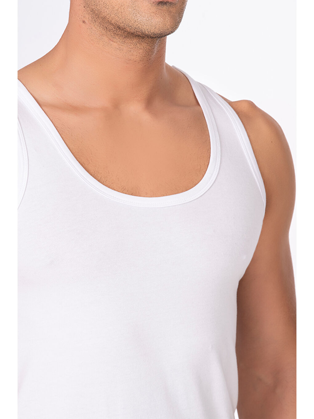 Erkek Pamuklu Modal Esnek Atlet Beyaz | K10852-3