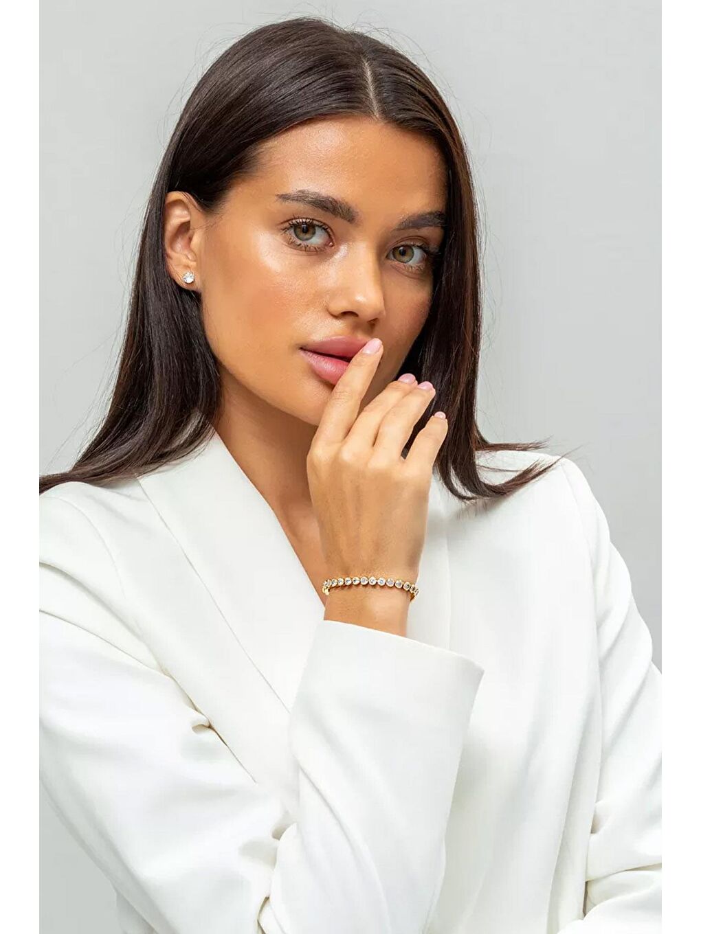 Sarı Lana Yuvarlak Gömme Taşlı Suyolu Akarsu Bileklik-8