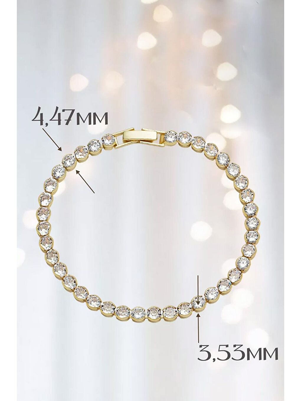 Sarı Lana Yuvarlak Gömme Taşlı Suyolu Akarsu Bileklik-9