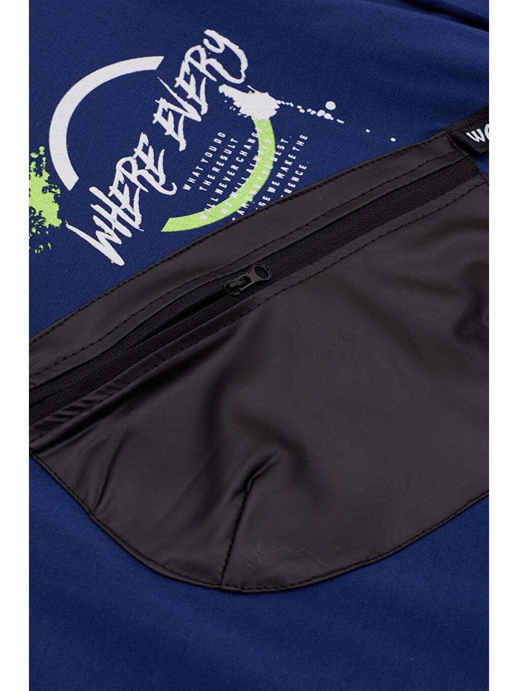 Lacivert Erkek Çocuk Kapüşonlu Cep Detaylı Sweatshirt 9-14 Yaş 14029-1