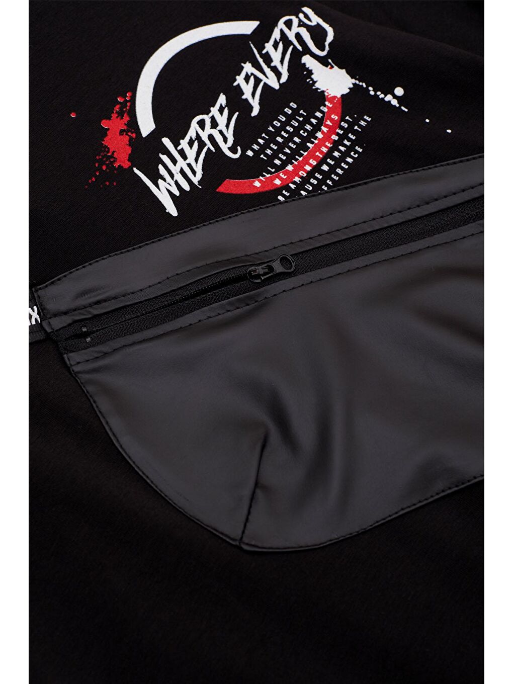 Siyah Erkek Çocuk Kapüşonlu Cep Detaylı Sweatshirt 9-14 Yaş 14029-2