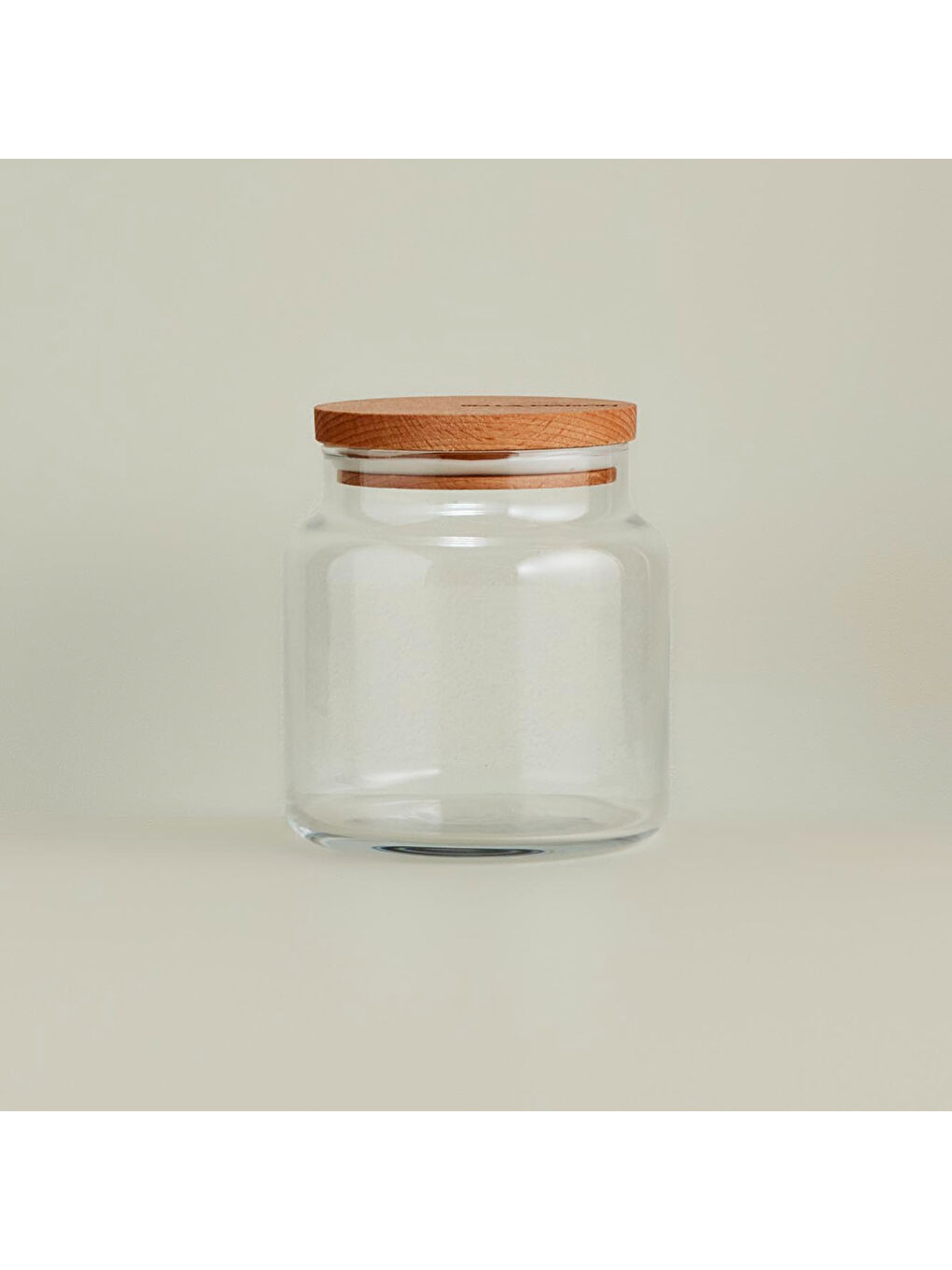 Bej Joye Ahşap Kapalı 2'li Küçük Kavanoz Seti-1