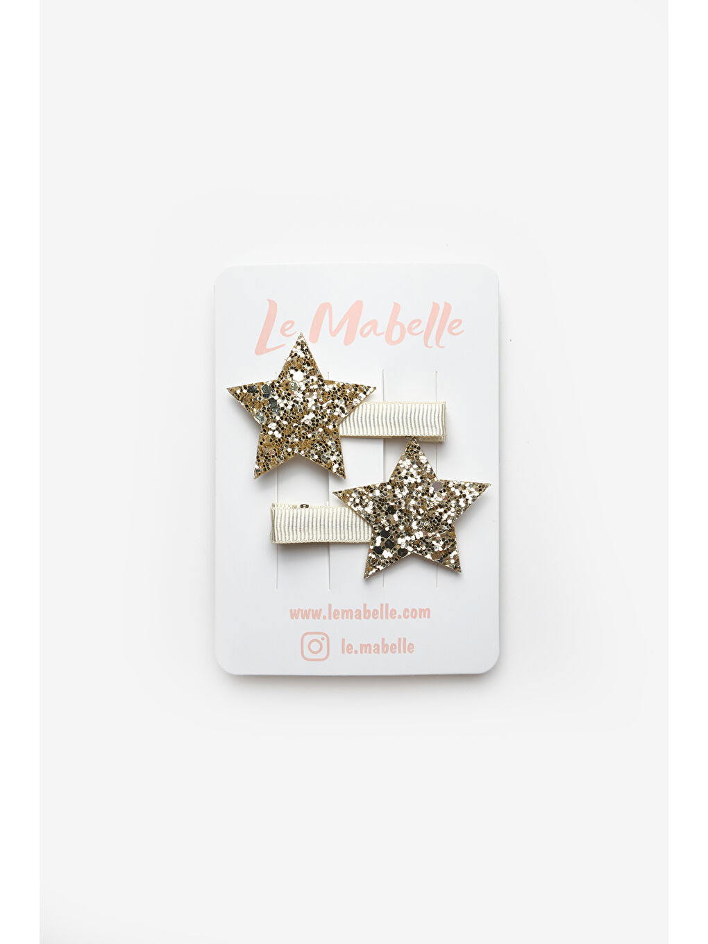 Gri Gümüş Simli Yıldız Figürlü 2'li Kız Çocuk Klips Toka-1