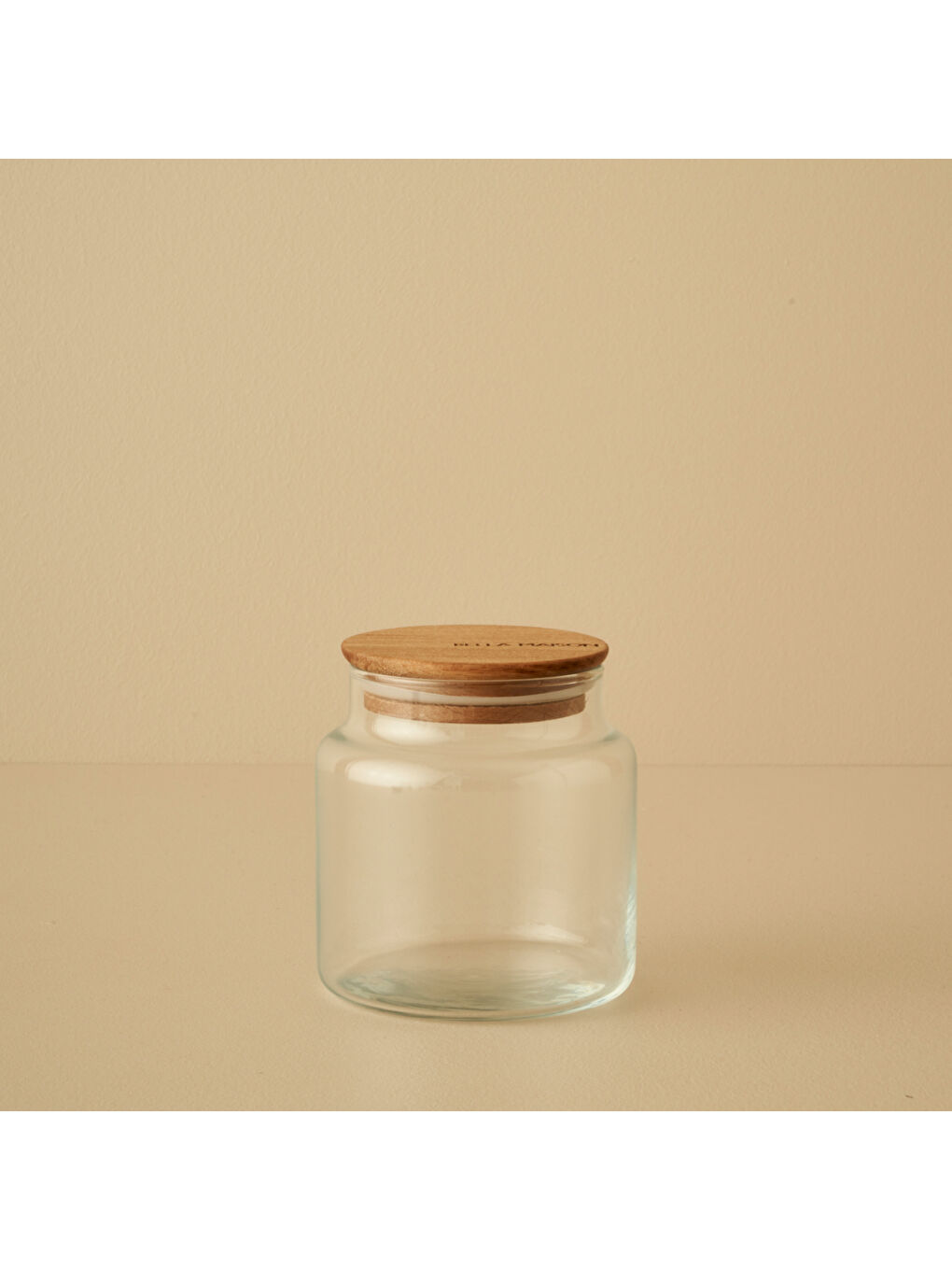 Bej Joye Ahşap Kapaklı Kavanoz